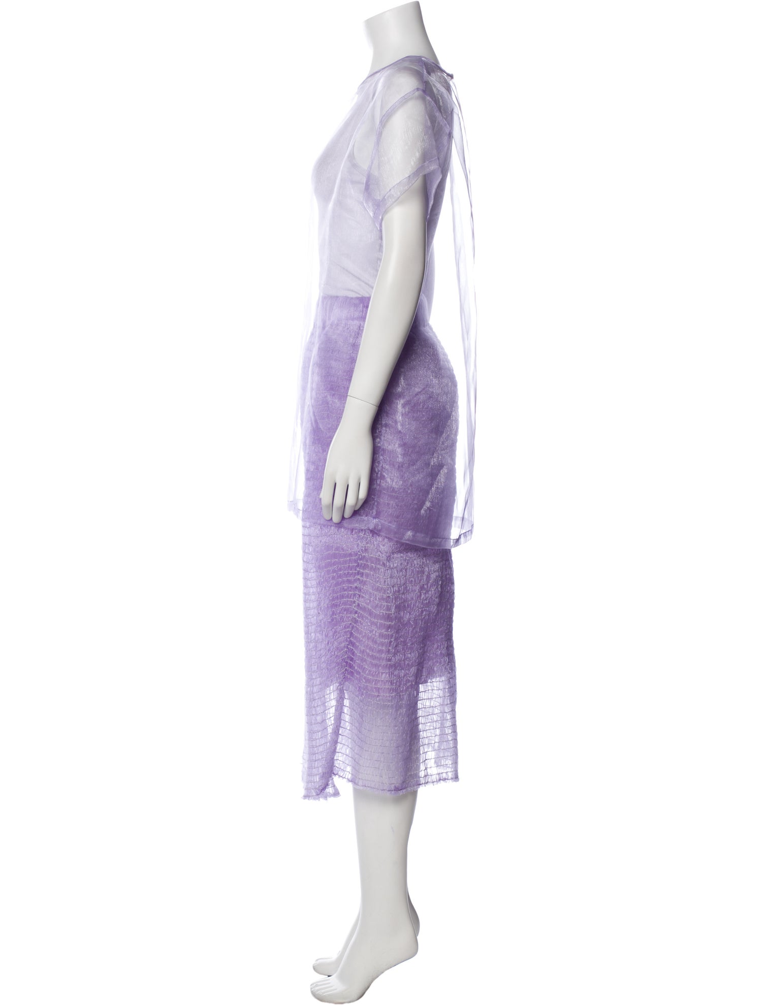 Delfina Balda Raw-Edge Trim Skirt Set